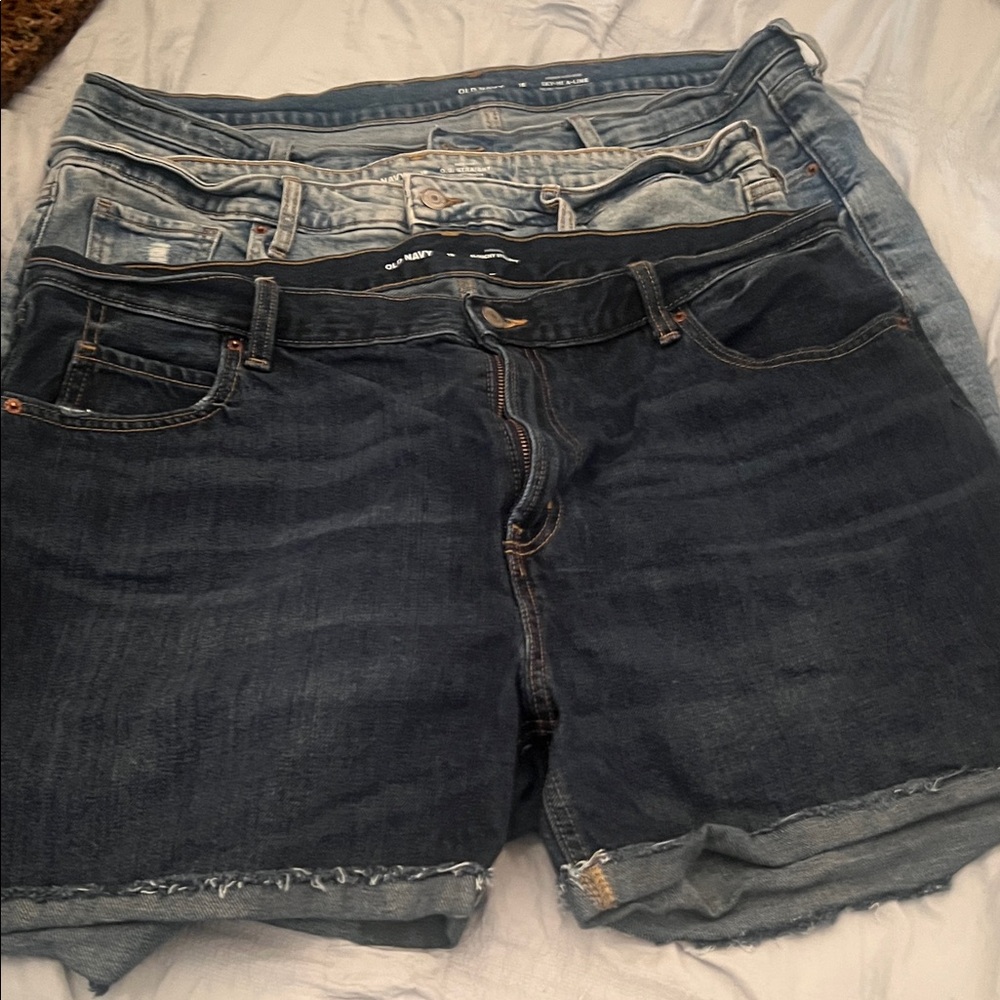 Old Navy Dark and Light Blue Jean Shorts
